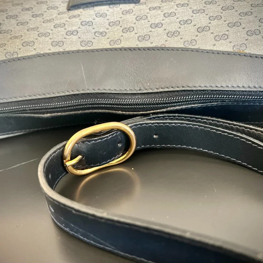 Gucci GG Vintage Hobo in Micro Monogram Canvas Navy/Gray - Picture 8 of 13